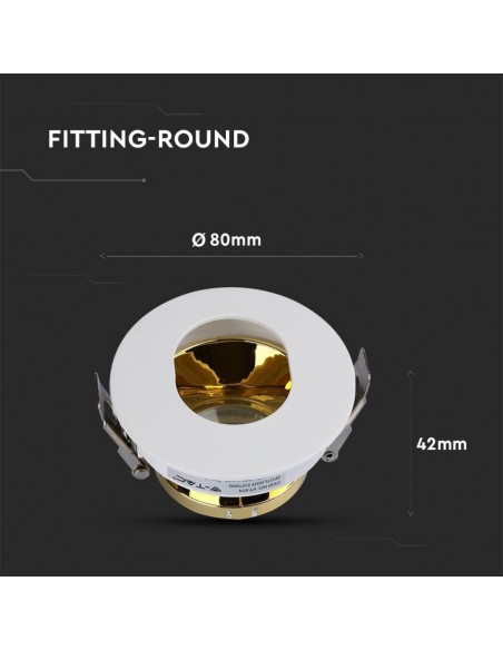 3162-Portafaretto LED da Incasso GU Rotondo Orientabile con Foro Ovale Colore Bianco con Interno Oro-4