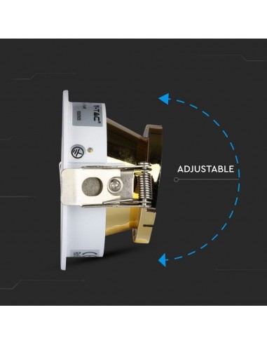 3162-Portafaretto LED da Incasso GU Rotondo Orientabile con Foro Ovale Colore Bianco con Interno Oro-6