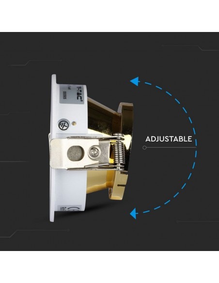 3162-Portafaretto LED da Incasso GU Rotondo Orientabile con Foro Ovale Colore Bianco con Interno Oro-6
