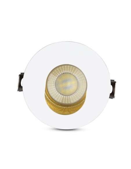 Portafaretto LED da Incasso GU10 Rotondo Orientabile con Foro Ovale Bianco con Interno Oro