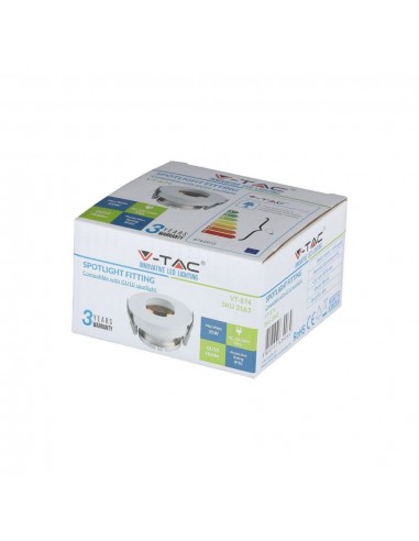 3163-Portafaretto LED da Incasso GU Rotondo Orientabile con Foro Ovale Colore Bianco con Interno Oro Rosa-2