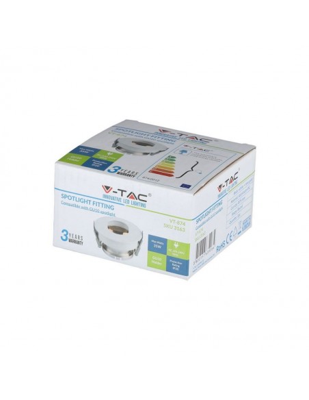 3163-Portafaretto LED da Incasso GU Rotondo Orientabile con Foro Ovale Colore Bianco con Interno Oro Rosa-2