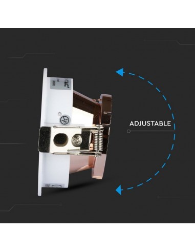 3163-Portafaretto LED da Incasso GU Rotondo Orientabile con Foro Ovale Colore Bianco con Interno Oro Rosa-7