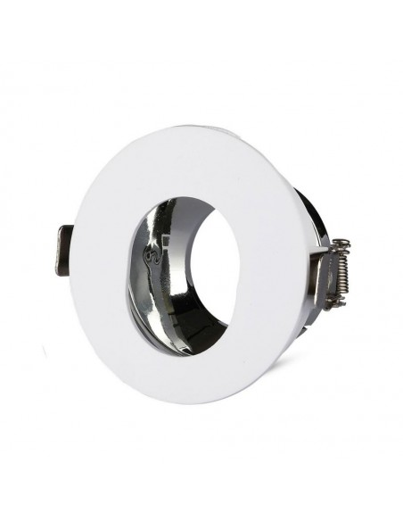 3164-Portafaretto LED da Incasso GU Rotondo Orientabile con Foro Ovale Colore Bianco con Interno Cromato-1