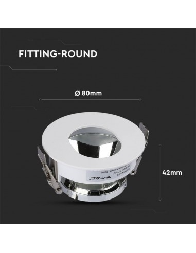 3164-Portafaretto LED da Incasso GU Rotondo Orientabile con Foro Ovale Colore Bianco con Interno Cromato-3