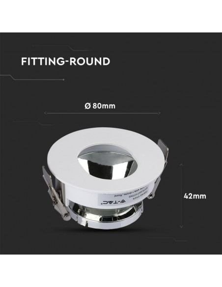 3164-Portafaretto LED da Incasso GU Rotondo Orientabile con Foro Ovale Colore Bianco con Interno Cromato-3