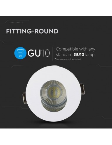 3164-Portafaretto LED da Incasso GU Rotondo Orientabile con Foro Ovale Colore Bianco con Interno Cromato-5