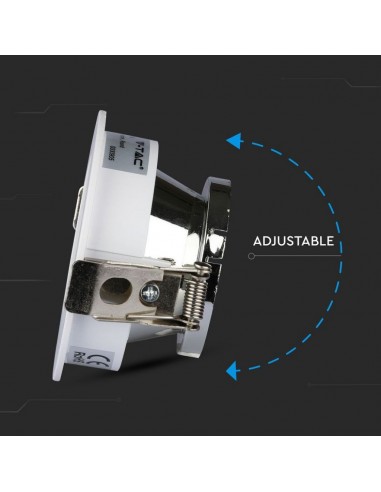 3164-Portafaretto LED da Incasso GU Rotondo Orientabile con Foro Ovale Colore Bianco con Interno Cromato-7