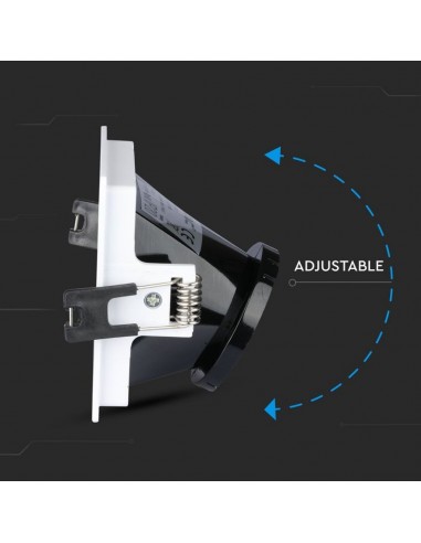 3165-Portafaretto LED da Incasso GU Quadrato Colore Bianco con Supporto Inclinato Nero-7