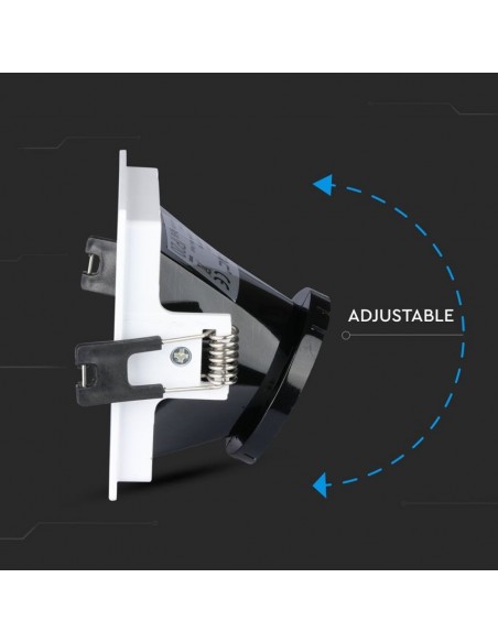 3165-Portafaretto LED da Incasso GU Quadrato Colore Bianco con Supporto Inclinato Nero-7