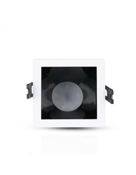 Portafaretto LED da Incasso GU10 Quadrato Bianco con Supporto Inclinato Nero