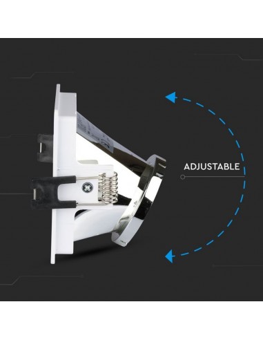 3168-Portafaretto LED da Incasso GU Quadrato Colore Bianco con Supporto Inclinato Cromato-7