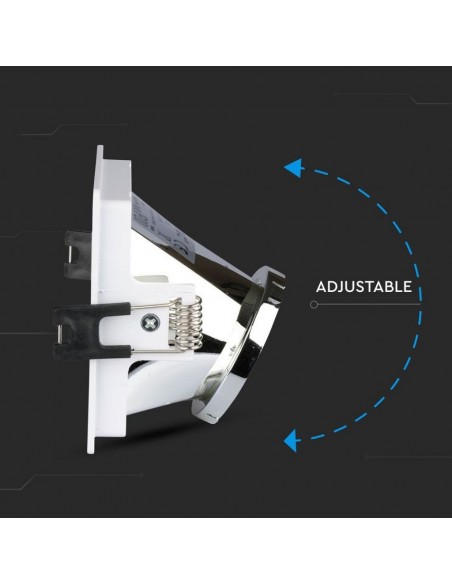 3168-Portafaretto LED da Incasso GU Quadrato Colore Bianco con Supporto Inclinato Cromato-7