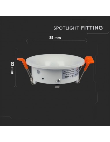 3169-Portafaretto LED da Incasso GU Rotondo Colore Bianco-3