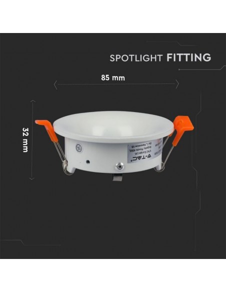 3169-Portafaretto LED da Incasso GU Rotondo Colore Bianco-3