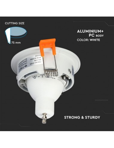 3169-Portafaretto LED da Incasso GU Rotondo Colore Bianco-5