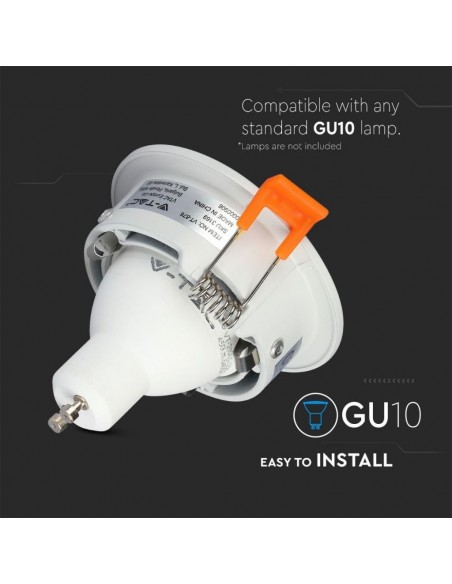 3169-Portafaretto LED da Incasso GU Rotondo Colore Bianco-6