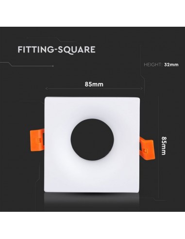 3170-Portafaretto LED da Incasso GU Quadrato Colore Bianco-3