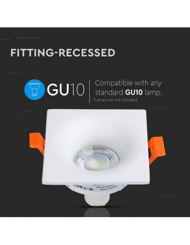 3170-Portafaretto LED da Incasso GU Quadrato Colore Bianco-6