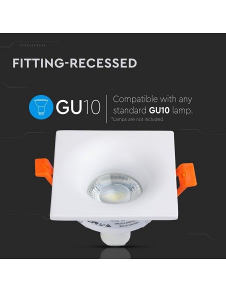 3170-Portafaretto LED da Incasso GU Quadrato Colore Bianco-6
