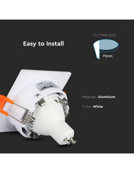 3170-Portafaretto LED da Incasso GU Quadrato Colore Bianco-7