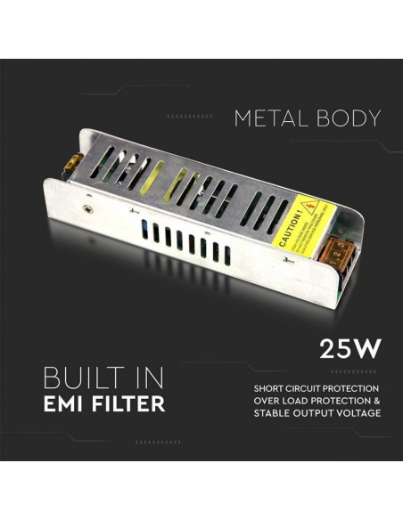 3228-Alimentatore Slim in Metallo  V A con  Uscita  IP-3