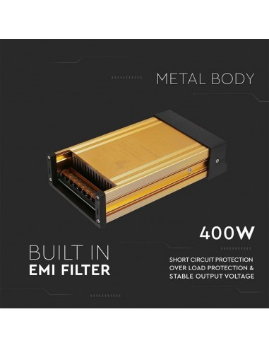 3233-Alimentatore in Metallo  V A con  Uscita e Ventola di Raffreddamento  IP-4