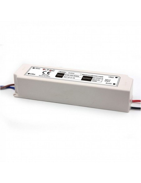 3236-Alimentatore in Plastica  V A con  Uscita e Cavi a Saldare Colore Bianco  -1