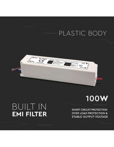 3236-Alimentatore in Plastica  V A con  Uscita e Cavi a Saldare Colore Bianco  -4