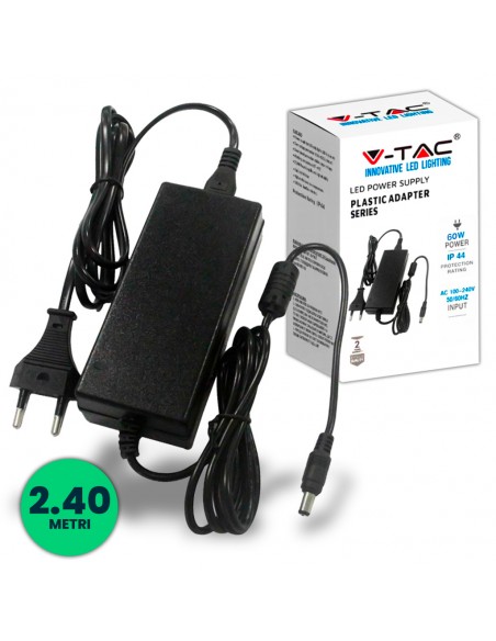 3239-Alimentatore per Strip LED  V A Plug and Play con Jack  e Cavo m con Spina-1