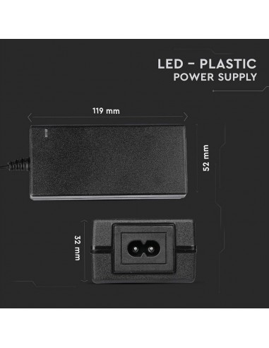 3240-Alimentatore per Strip LED  V A Plug and Play con Jack  e Cavo m con Spina-2