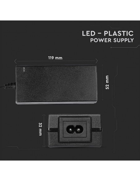 3240-Alimentatore per Strip LED  V A Plug and Play con Jack  e Cavo m con Spina-2