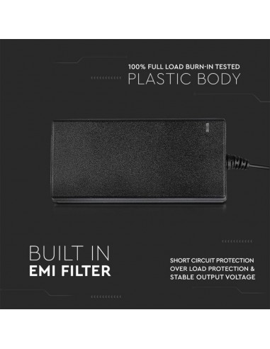 3240-Alimentatore per Strip LED  V A Plug and Play con Jack  e Cavo m con Spina-5