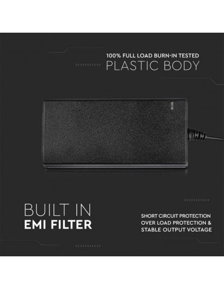 3240-Alimentatore per Strip LED  V A Plug and Play con Jack  e Cavo m con Spina-5