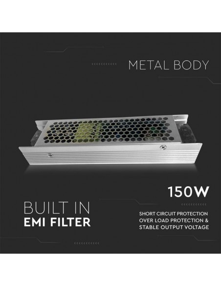 3244-Alimentatore Slim in Metallo  V A con  Uscita  IP-4