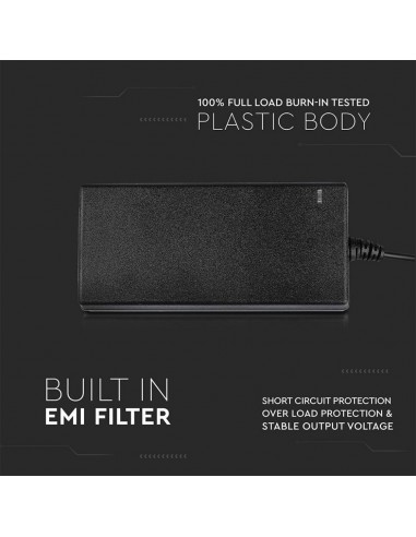 3249-Alimentatore per Strip LED  V A Plug and Play con Jack  e Cavo m con Spina-5