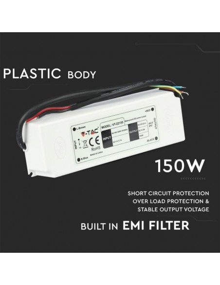 3250-Alimentatore in Plastica  V A con  Uscita e Cavi a Saldare Colore Bianco    Anni di Garanzia-5