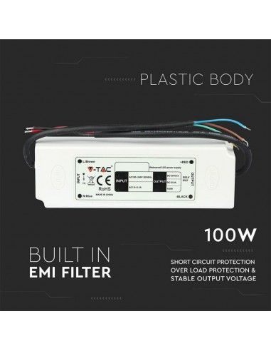 3251-Alimentatore in Plastica  V A con  Uscita e Cavi a Saldare Colore Bianco    Anni di Garanzia-4