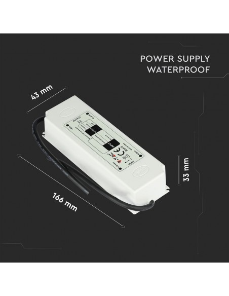 3252-Alimentatore in Plastica  V A con  Uscita e Cavi a Saldare Colore Bianco    Anni di Garanzia-2