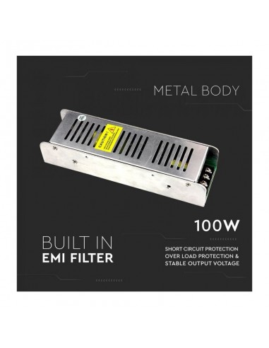 3256-Alimentatore Slim in Metallo  V A Morsetti a Vite con  Uscite  IP TRIAC Dimmerabile-3