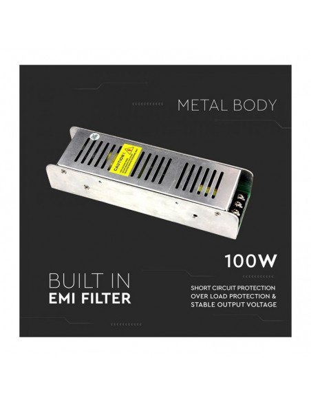 3256-Alimentatore Slim in Metallo  V A Morsetti a Vite con  Uscite  IP TRIAC Dimmerabile-3