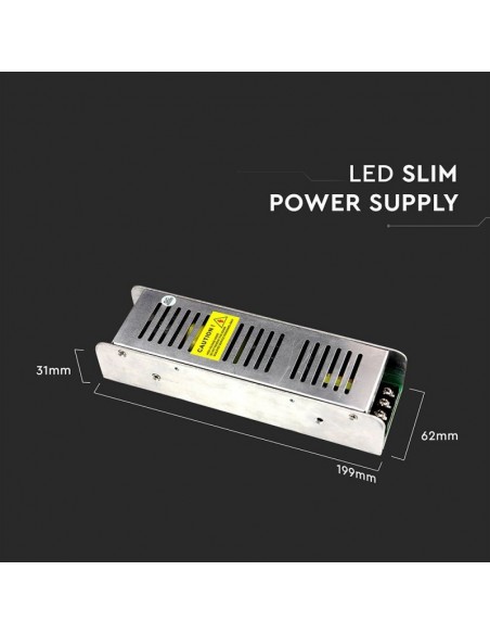 3257-Alimentatore Slim in Metallo  V A Morsetti a Vite con  Uscite  IP TRIAC Dimmerabile-3