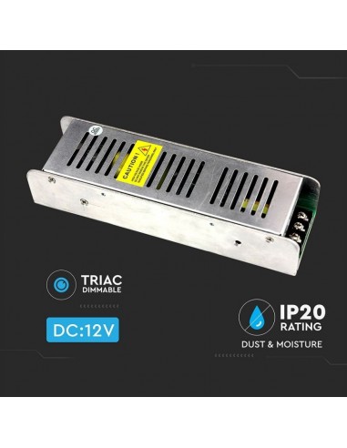 3257-Alimentatore Slim in Metallo  V A Morsetti a Vite con  Uscite  IP TRIAC Dimmerabile-6