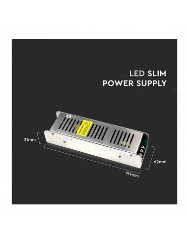 3258-Alimentatore Slim in Metallo  V A Morsetti a Vite con  Uscite  IP TRIAC Dimmerabile-2