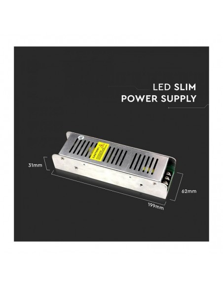 3258-Alimentatore Slim in Metallo  V A Morsetti a Vite con  Uscite  IP TRIAC Dimmerabile-2