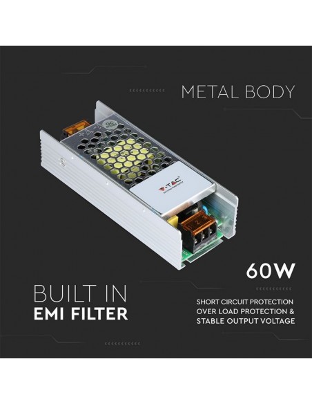 3261-Alimentatore Slim in Metallo  V A con  Uscita  IP-5