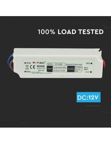 3271-Alimentatore in Plastica  V A con  Uscita e Cavi a Saldare Colore Bianco  -5