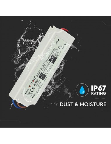 3271-Alimentatore in Plastica  V A con  Uscita e Cavi a Saldare Colore Bianco  -7