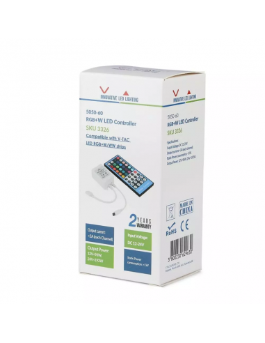 3326-Controller Dimmer Infrarossi IR per Strip LED RGBW  Canali V/V A con Telecomando  Tasti-2