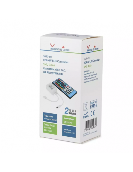 3326-Controller Dimmer Infrarossi IR per Strip LED RGBW  Canali V/V A con Telecomando  Tasti-2